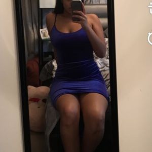 blue velvet dress